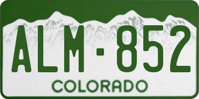 CO license plate ALM852