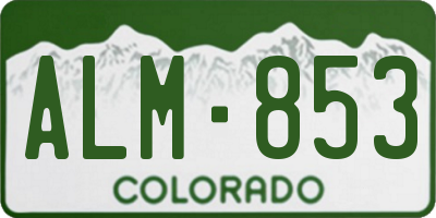 CO license plate ALM853