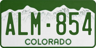 CO license plate ALM854
