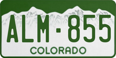 CO license plate ALM855