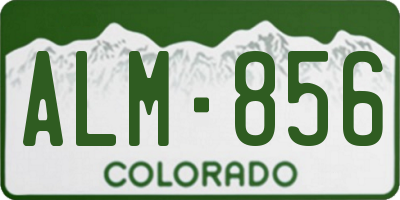 CO license plate ALM856