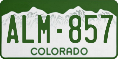 CO license plate ALM857