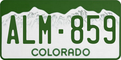 CO license plate ALM859