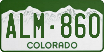CO license plate ALM860