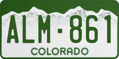 CO license plate ALM861