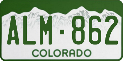 CO license plate ALM862