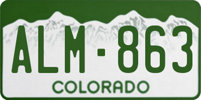 CO license plate ALM863