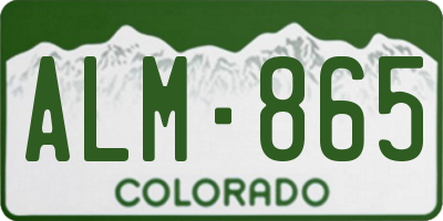 CO license plate ALM865