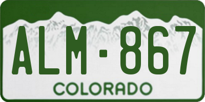 CO license plate ALM867