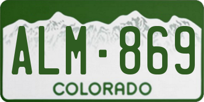CO license plate ALM869