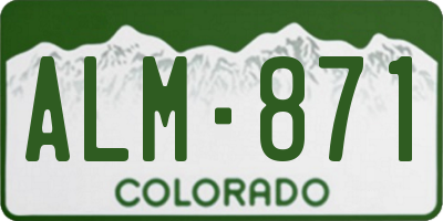 CO license plate ALM871