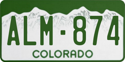CO license plate ALM874