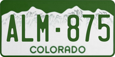 CO license plate ALM875