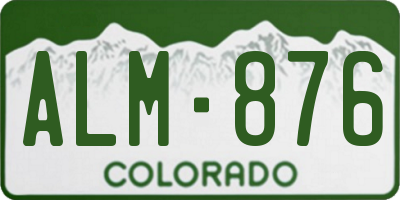 CO license plate ALM876