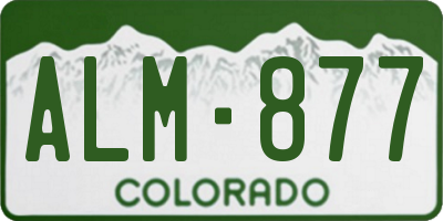 CO license plate ALM877