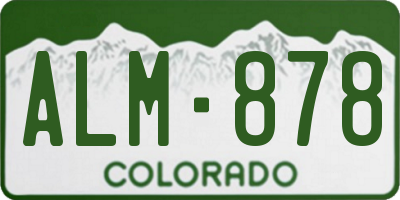 CO license plate ALM878