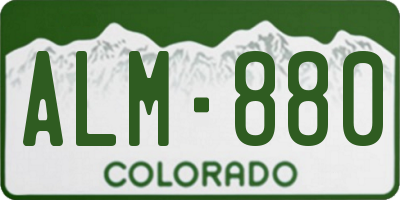 CO license plate ALM880