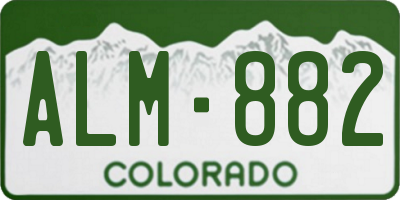 CO license plate ALM882