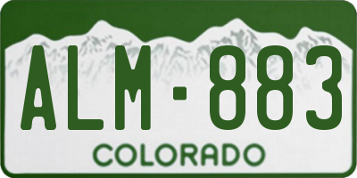 CO license plate ALM883