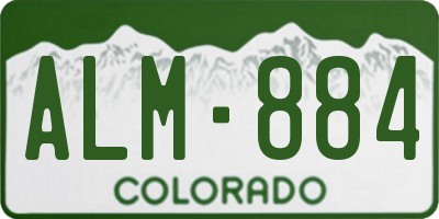 CO license plate ALM884