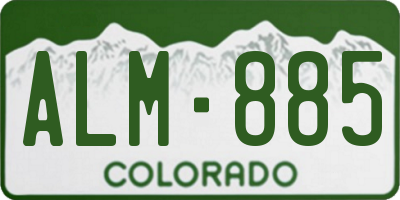 CO license plate ALM885