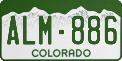CO license plate ALM886