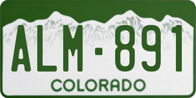 CO license plate ALM891