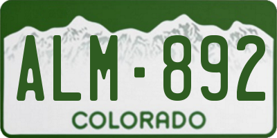 CO license plate ALM892