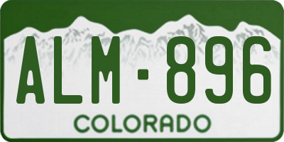 CO license plate ALM896