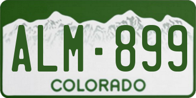 CO license plate ALM899