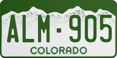 CO license plate ALM905