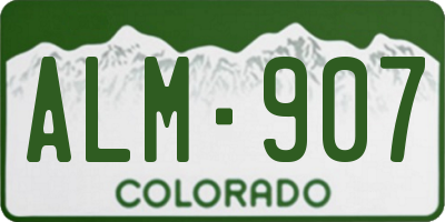 CO license plate ALM907