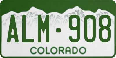 CO license plate ALM908