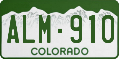 CO license plate ALM910