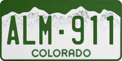 CO license plate ALM911