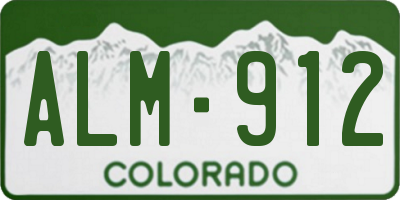 CO license plate ALM912