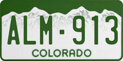 CO license plate ALM913