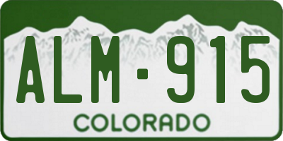 CO license plate ALM915
