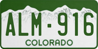 CO license plate ALM916