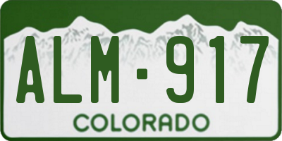 CO license plate ALM917