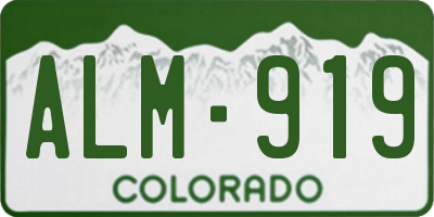 CO license plate ALM919