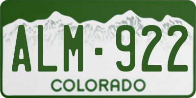 CO license plate ALM922