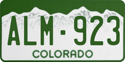 CO license plate ALM923