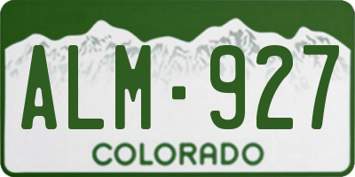 CO license plate ALM927