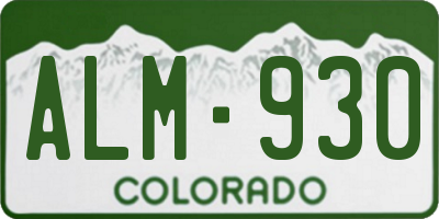 CO license plate ALM930