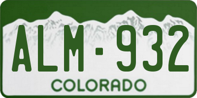 CO license plate ALM932