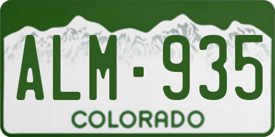 CO license plate ALM935