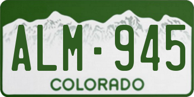 CO license plate ALM945