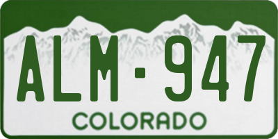 CO license plate ALM947