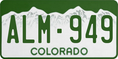 CO license plate ALM949